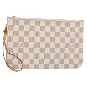 LOUIS VUITTON Damier Azur Neverfull MM Pouch LV Auth 141647